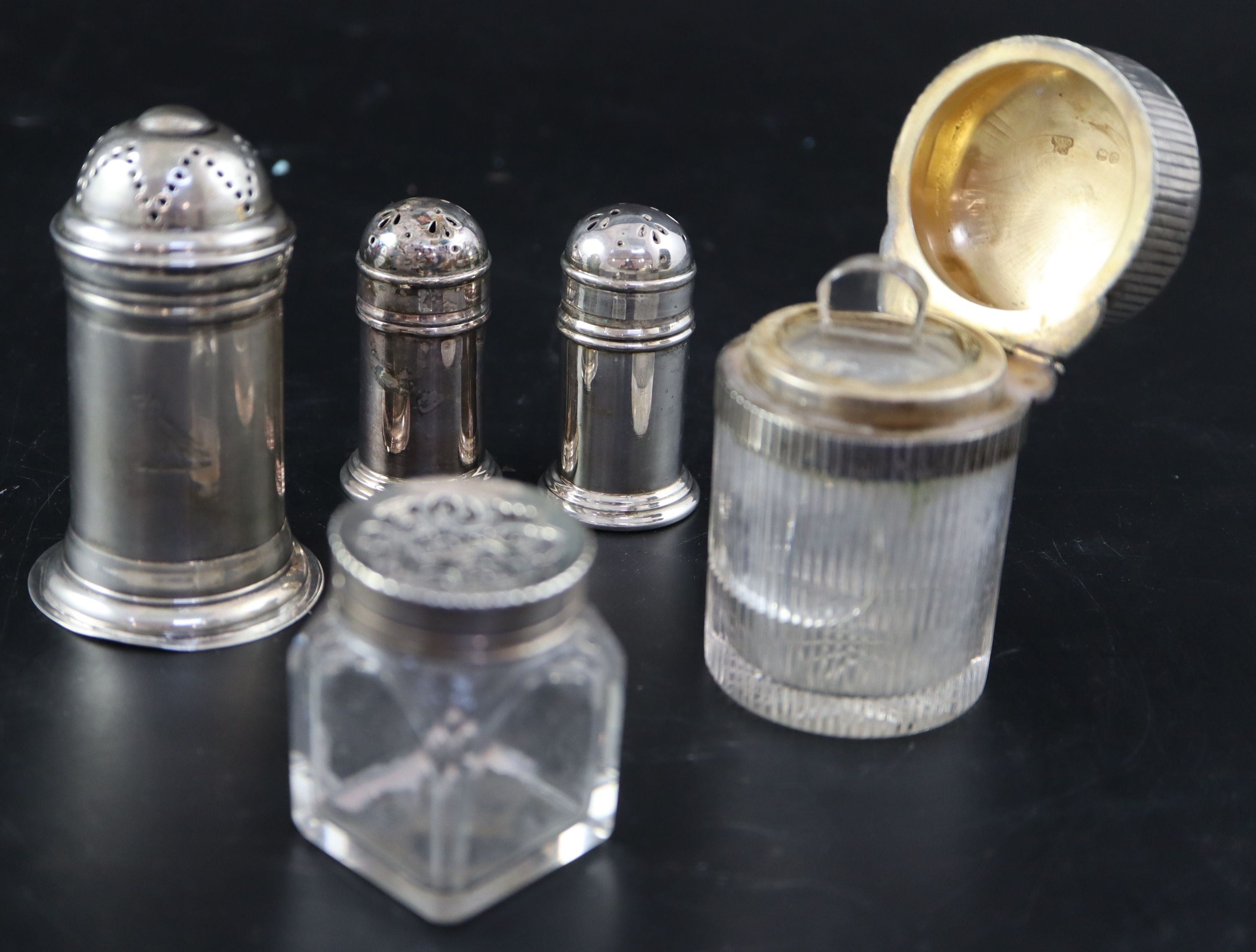 A George II silver kitchen pepper,